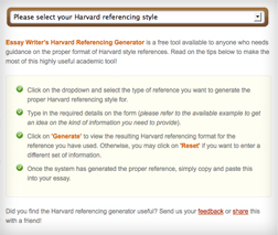 Essay Writer’s Harvard Referencing Generator